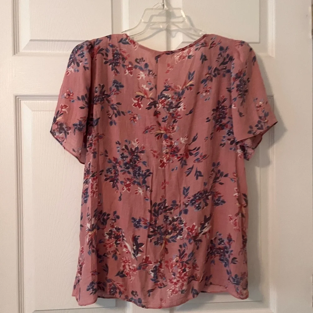 Pink Smocked Flutter Sleeve Blouse - Picture 4 of 4